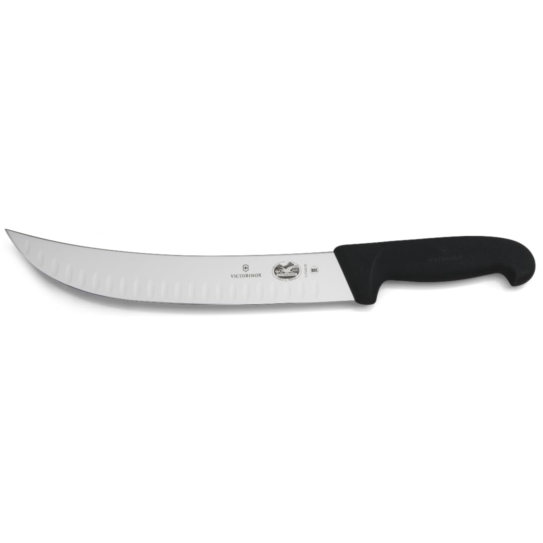 Version 1.0.0 Victorinox Cutlery - Cuchillo curvo címetro de 10 pulgadas (25.4 cm) con borde Granton, mango de Fibrox negro 5.7323.25-