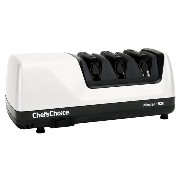 Afilador de cuchillos eléctrico profesional Chefs Choice 0115200 de 3 etapas para hojas de 15 y 20 grados rectas y denta