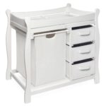 Badger Basket Company, cambiador estilo trineo con cesto/3 canastas, paquete de de 1, Blanco