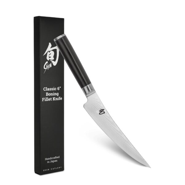 Shun Cuchillo clásico para deshuesar y filetear de 6 pulgadas, se desliza fácilmente a través de carne y pescado, autént