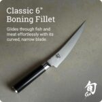 Shun Cuchillo clásico para deshuesar y filetear de 6 pulgadas, se desliza fácilmente a través de carne y pescado, autént
