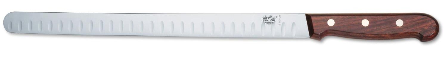 Version 1.0.0 Cuchillo para salmón Victorinox 5.4120.30 hoja estriada 12 pulgadas mango de madera marrón