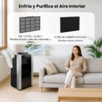 Aire acondicionado portatil Whynter ARC-14S 14000 BTU doble manguera con deshumidificador y ventilador enfria hasta 46 m