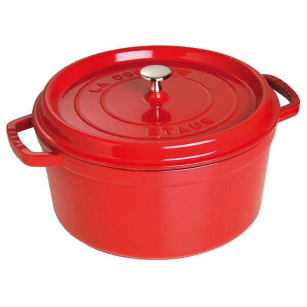 Olla Cocotte Redonda de Hierro Fundido Staub 1102806 Cereza 5.9 Litros