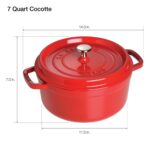 Olla Cocotte Redonda de Hierro Fundido Staub 1102806 Cereza 5.9 Litros