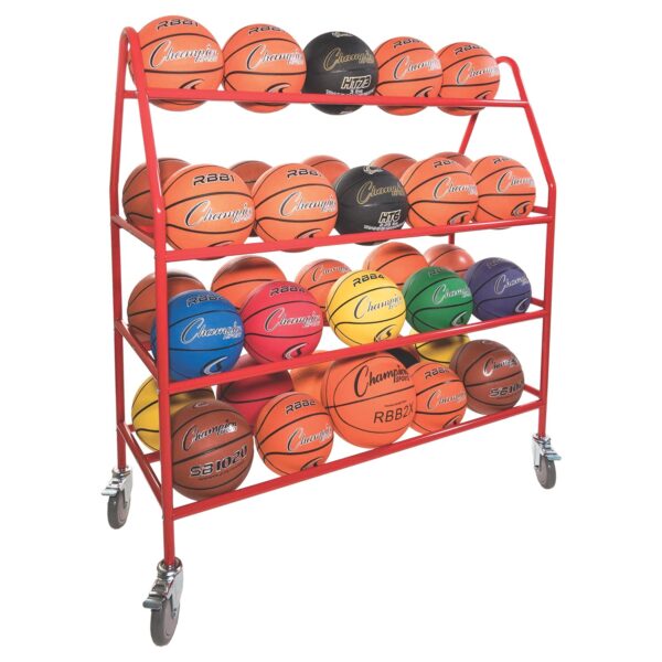 Champion Sports Carrito de almacenamiento de baloncesto con marco de acero, varios estilos