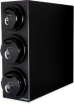 Dispensador de tapas para vasos San Jamar L2923BK 8 a 46 onzas plastico negro 24.50x10x28.75 pulgadas restaurante