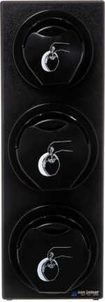 Dispensador de tapas para vasos San Jamar L2923BK 8 a 46 onzas plastico negro 24.50x10x28.75 pulgadas restaurante