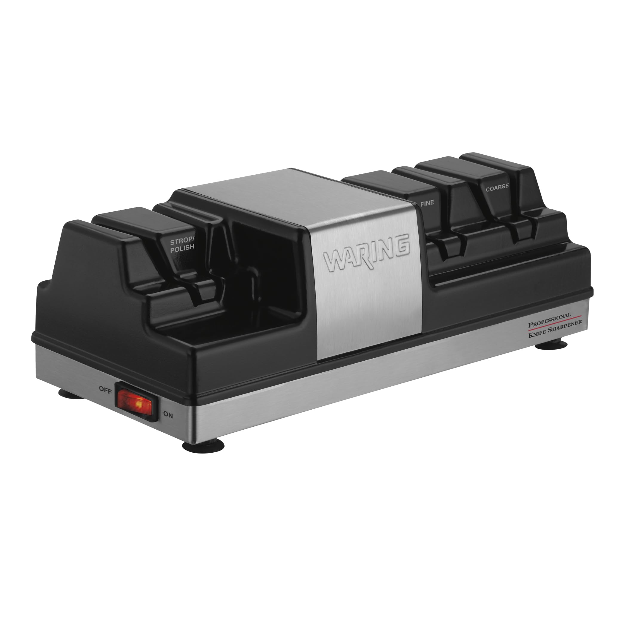 Version 1.0.0 Afilador de cuchillos profesional comercial Waring con 3 estaciones, aprobado por la NSF