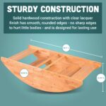 Constructive Playthings Bote mecedor de madera para niños, uso como equipo de parque infantil, muebles de guardería o pa