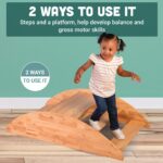Constructive Playthings Bote mecedor de madera para niños, uso como equipo de parque infantil, muebles de guardería o pa