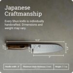 Shun Premier - Cuchillo Santoku de 7 pulgadas afilado a mano, hecho a mano en Japón, ligero, ágil y fácil de maniobrar,