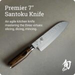 Shun Premier - Cuchillo Santoku de 7 pulgadas afilado a mano, hecho a mano en Japón, ligero, ágil y fácil de maniobrar,
