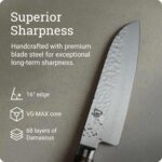 Shun Premier - Cuchillo Santoku de 7 pulgadas afilado a mano, hecho a mano en Japón, ligero, ágil y fácil de maniobrar,