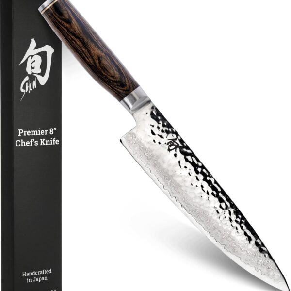 Cuchillo de Chef Japonés Kai Shun Premier TDM0706 8 Pulgadas Acero Damasco Núcleo VG-MAX Hecho a Mano