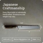 Shun Premier - Cuchillo de pan de 9 pulgadas, cuchillo serrado japonés hecho a mano, núcleo VG-MAX con revestimiento de