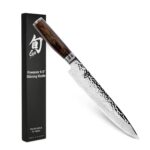 Shun TDM0704 Cubiertos Premier Slicing 9.5", acabado martillado TSUCHIME, hoja larga y fina, permite conservar jugos y s
