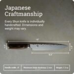 Shun TDM0704 Cubiertos Premier Slicing 9.5", acabado martillado TSUCHIME, hoja larga y fina, permite conservar jugos y s