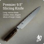 Shun TDM0704 Cubiertos Premier Slicing 9.5", acabado martillado TSUCHIME, hoja larga y fina, permite conservar jugos y s