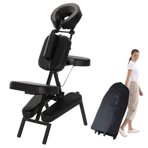 Master Massage Apollo - Silla de masaje portátil de tamaño extragrande, ligera, de aluminio, plegable, postura sentada,