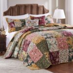 Greenland Home Fashions Antique Chic GL-0810AK juego de edredon retazos algodon 100% Jumbo King 3 piezas