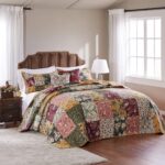Greenland Home Fashions Antique Chic GL-0810AK juego de edredon retazos algodon 100% Jumbo King 3 piezas