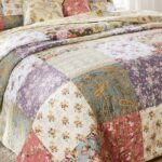 Juego de colcha Blooming Prairie Greenland Home Fashions GL-0910NK 3 piezas algodón multicolor tamaño King diseño floral