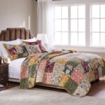 Juego de edredón Greenland Home Fashions GL-0801AK Antique Chic patchwork 100% algodón 5 piezas King Cal King