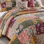 Juego de edredón Greenland Home Fashions GL-0801AK Antique Chic patchwork 100% algodón 5 piezas King Cal King
