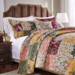 Juego de edredón Greenland Home Fashions GL-0801AK Antique Chic patchwork 100% algodón 5 piezas King Cal King