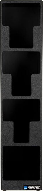 Organizador de tapas y popotes para cocina comercial San Jamar L2203 4 compartimentos encimera negro 24.5 x 5.5 x 13 pul