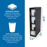 Organizador de tapas y popotes para cocina comercial San Jamar L2203 4 compartimentos encimera negro 24.5 x 5.5 x 13 pul