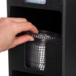 Organizador de tapas y popotes para cocina comercial San Jamar L2203 4 compartimentos encimera negro 24.5 x 5.5 x 13 pul
