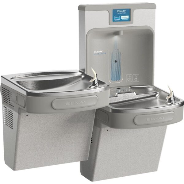 Bebedero con Llenador de Botellas Binivel Filtrado Elkay LZSTL8WSLK EZH2O Gris Claro 120V