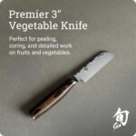 Cuchillo para verduras Shun Premier TDM0714 3 pulgadas hoja Tsuchime acero VG-MAX Damasco mango Pakka hecho en Japón pla