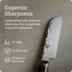 Cuchillo para verduras Shun Premier TDM0714 3 pulgadas hoja Tsuchime acero VG-MAX Damasco mango Pakka hecho en Japón pla