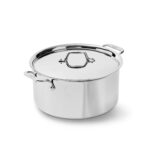 Olla de acero inoxidable All-Clad Groupe SEB D3 4508 triply con tapa 8 cuartos 7.5 litros apta para inducción plateada