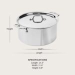 Olla de acero inoxidable All-Clad Groupe SEB D3 4508 triply con tapa 8 cuartos 7.5 litros apta para inducción plateada