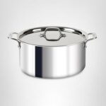 Olla de acero inoxidable All-Clad Groupe SEB D3 4508 triply con tapa 8 cuartos 7.5 litros apta para inducción plateada