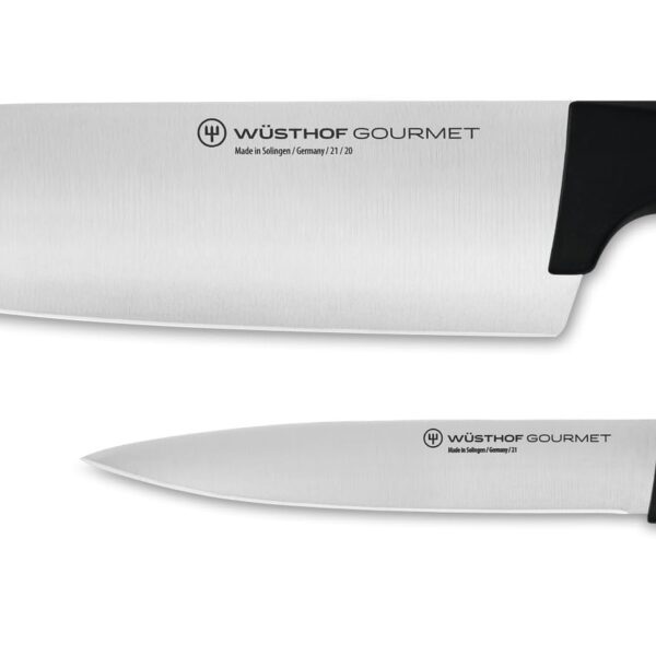 WÜSTHOF Gourmet - Juego de cuchillos de chef de 2 piezas, color negro