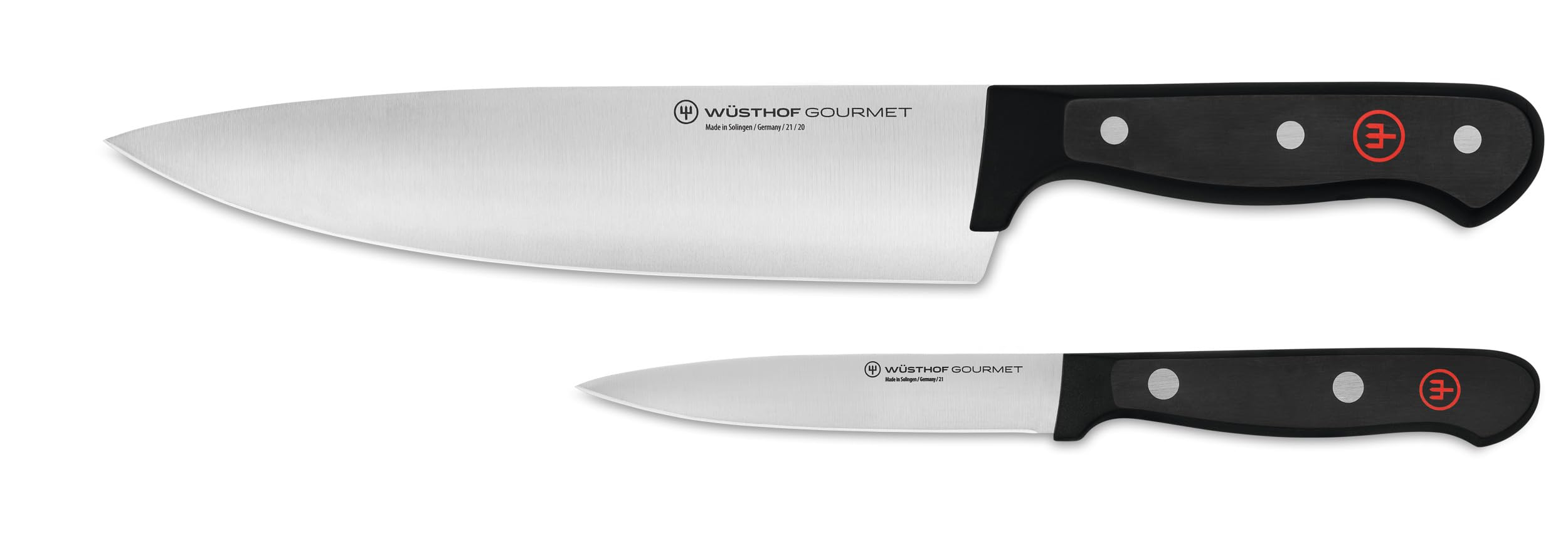 Version 1.0.0 WÜSTHOF Gourmet - Juego de cuchillos de chef de 2 piezas, color negro