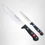 WÜSTHOF Gourmet - Juego de cuchillos de chef de 2 piezas, color negro