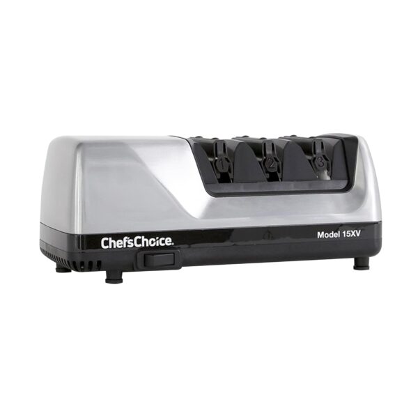 Chef'sChoice - Afilador de cuchillos eléctrico profesional 15XV con carcasa de metal duradera y abrasivos 100% de diaman