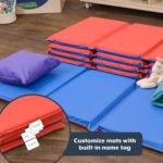Children's Factory Nap Mats, 2 inch Thick Toddler Sleeping Mats for Preschools and Daycares, Comfortable and Soft 4 Sect