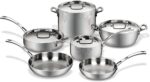 Batería de cocina Cuisinart French Classic Tri Ply FCT 10 acero inoxidable 10 piezas plateado
