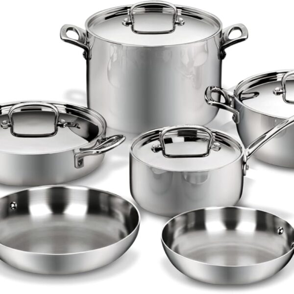 Batería de cocina Cuisinart French Classic Tri Ply FCT 10 acero inoxidable 10 piezas plateado