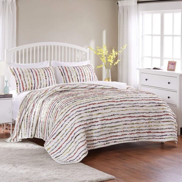 Colcha de algodón multicolor Greenland Home Fashions GL-1104YK King set de cama