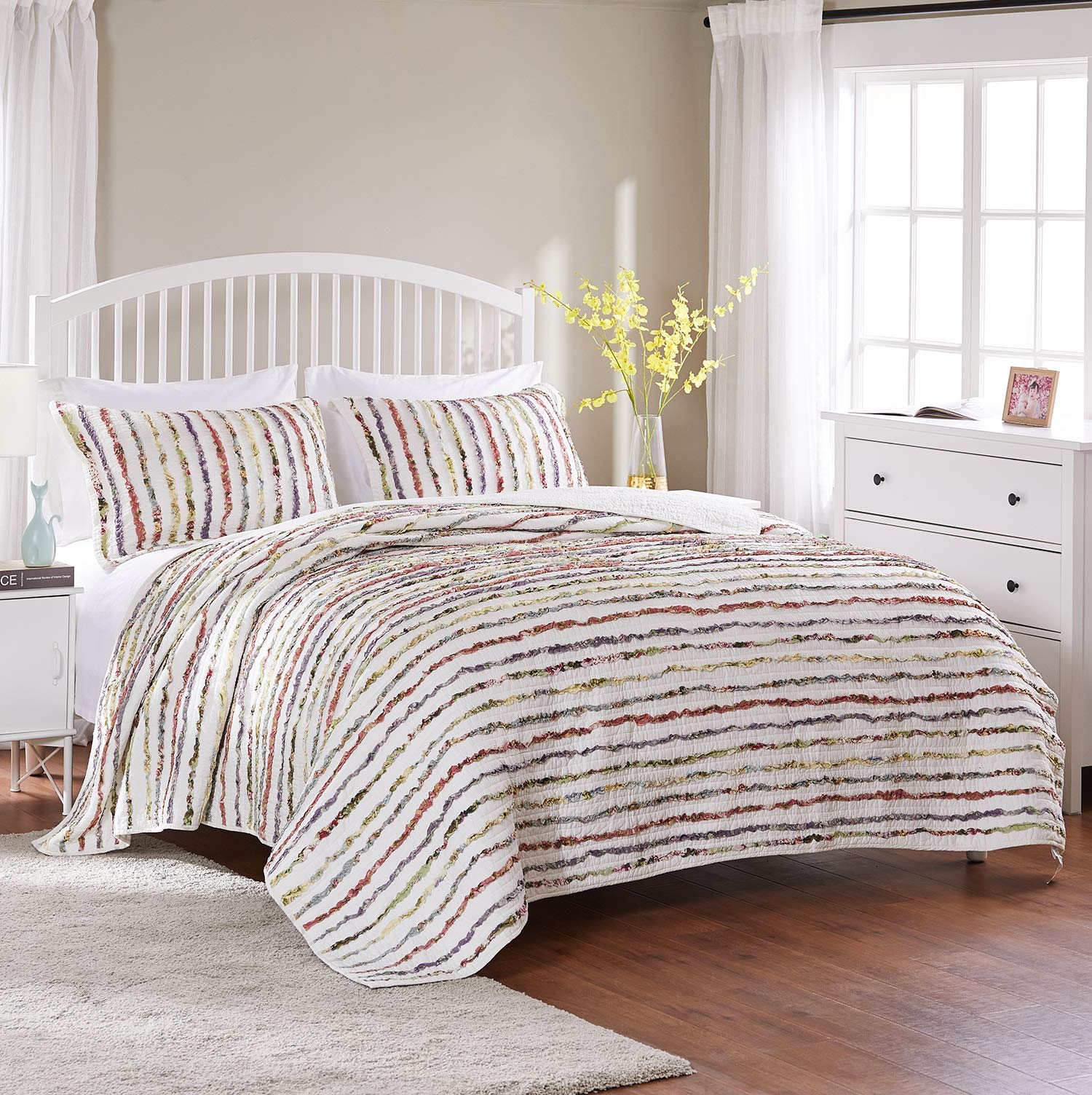Version 1.0.0 Colcha de algodón multicolor Greenland Home Fashions GL-1104YK King set de cama