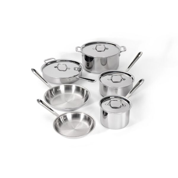 Batería de cocina All-Clad Groupe SEB D3 11644502768 juego de ollas y sartenes de acero inoxidable 10 piezas apto para i
