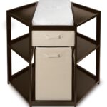 Cambiador de pañales Badger Basket con cesto y canasta para esquina, Espresso